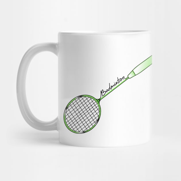 Badminton Racket Lover National Badminton Player (Green and Black Gradient) by Mochabonk